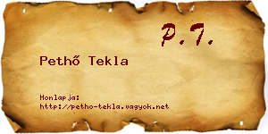 Pethő Tekla névjegykártya